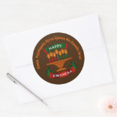 Kwanzaa Candles Red Black Green 7 Principles Ronde Sticker (Envelop)