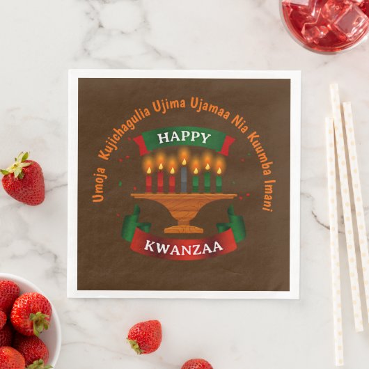 Kwanzaa Candles Red Black Green 7 Principles Servet (Insitu)