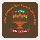 Kwanzaa Candles Red Black Green 7 Principles Vierkante Sticker (Voorkant)