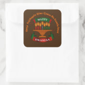 Kwanzaa Candles Red Black Green 7 Principles Vierkante Sticker (Tas)