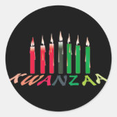 Kwanzaa Candles Ronde Sticker (Voorkant)