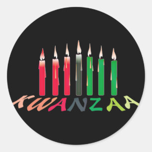 Kwanzaa Candles Ronde Sticker
