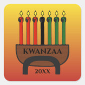 Kwanzaa Candles Vierkante Sticker (Voorkant)