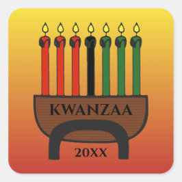 Kwanzaa Candles Vierkante Sticker