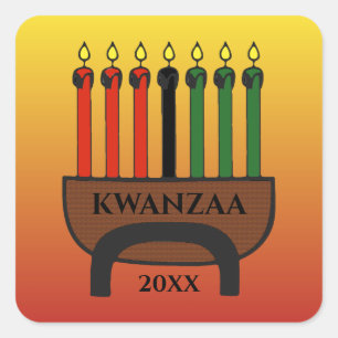 Kwanzaa Candles Vierkante Sticker