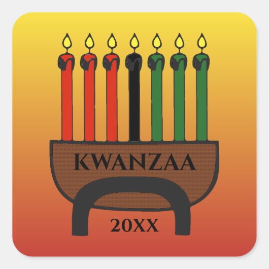 Kwanzaa Candles Vierkante Sticker (Voorkant)