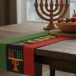 Kwanzaa Celebration Pan-African Vertical Stripes Korte Tafelloper
