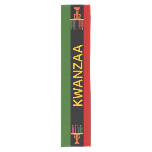 Kwanzaa Celebration Pan-African Vertical Stripes Korte Tafelloper (Voorkant)