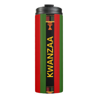 Kwanzaa Celebration Pan-African Vertical Stripes Thermosbeker