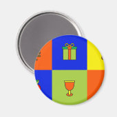 kwanzaa colorblock magneet (Voorkant / Achterkant)