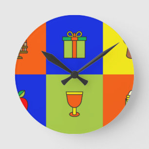 kwanzaa colorblock ronde klok