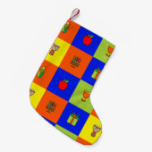 kwanzaa colorblock stocking kleine kerstsok (Voorkant (Hangend))