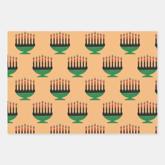 Kwanzaa Colors Kinara Inpakpapier Vel (Voorkant 3)