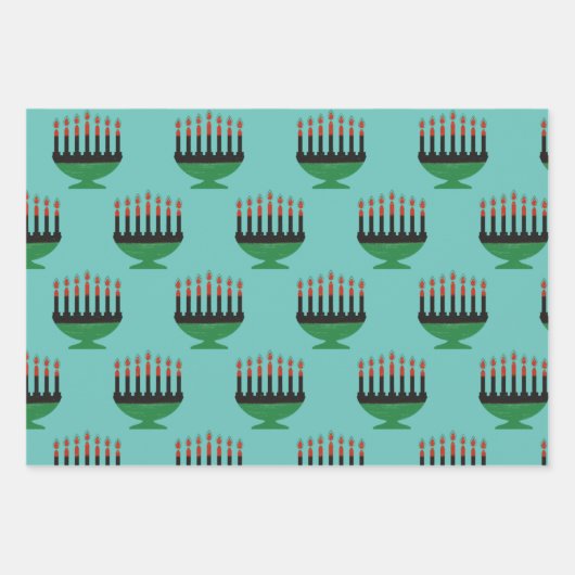 Kwanzaa Colors Kinara Inpakpapier Vel (Voorkant 2)