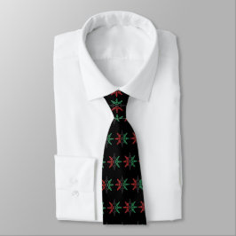 Kwanzaa Colors Red Black Green Snowflakes Stropdas