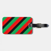 Kwanzaa Colors Red Black Green Stripes Pattern Bagagelabel (Achterkant horizontaal)