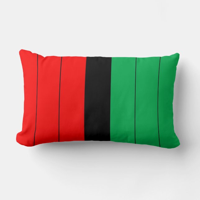 Kwanzaa Colors Red Black Green Stripes Pattern Kussen (Voorkant)