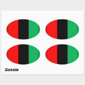 Kwanzaa Colors Red Black Green Stripes Pattern Ovale Sticker (Vel)