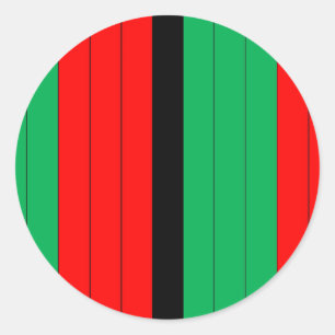 Kwanzaa Colors Red Black Green Stripes Pattern Ronde Sticker