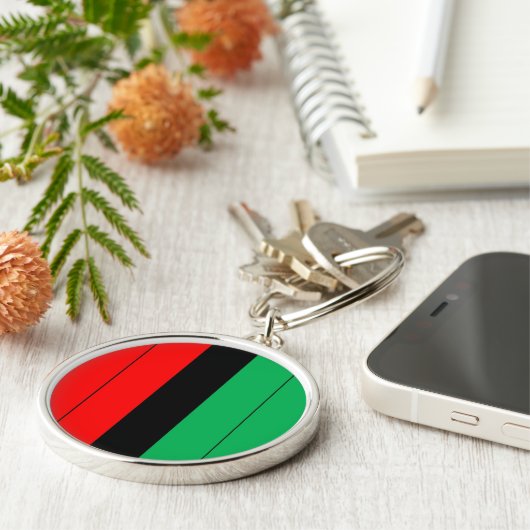 Kwanzaa Colors Red Black Green Stripes Pattern Sleutelhanger (Zijkant)