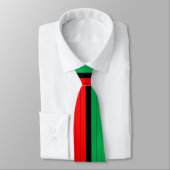 Kwanzaa Colors Red Black Green Stripes Pattern Stropdas (Gebonden)
