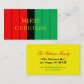 Kwanzaa Colors Red Black Green Stripes Pattern Visitekaartje (Voorkant / Achterkant)
