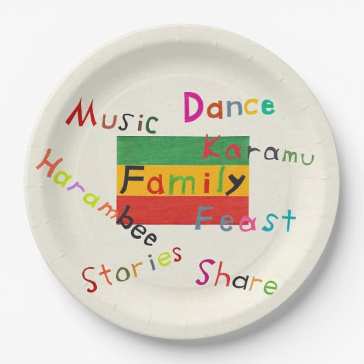 Kwanzaa Creations Karamu Paper Borden Papieren Bordje (Voorkant)