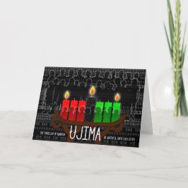 Kwanzaa Dag 3 Ujima Verantwoordelijkheid met Kinar Feestdagen Kaart