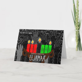 Kwanzaa Dag 4 Ujamaa Cooperative Econimcs Kinara Feestdagen Kaart