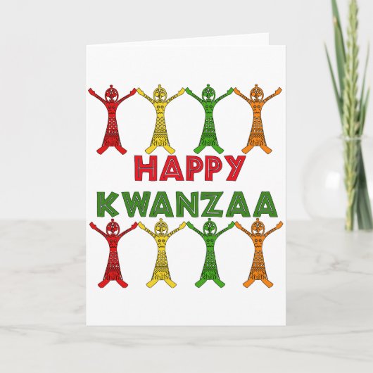 Kwanzaa Dancers Feestdagen Kaart (Voorkant)