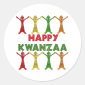Kwanzaa Dancers Ronde Sticker (Voorkant)