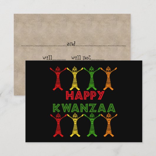 Kwanzaa Dancers RSVP Kaartje (Voorkant / Achterkant)