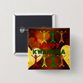 Kwanzaa Dancers Vierkante Button 5,1 Cm (Voorkant /achterkant)