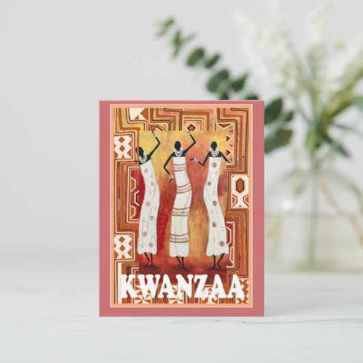 Kwanzaa - dansdames briefkaart (Staand voorkant)