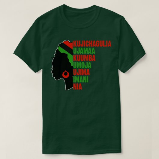 Kwanzaa De zeven principes van Kwanzaa T-shirt (Design voorkant)