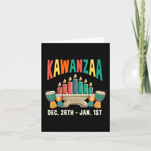 Kwanzaa Dec. 26th - Jan. 1st Kaarsen Kinara Pan Af Kaart (Voorkant)