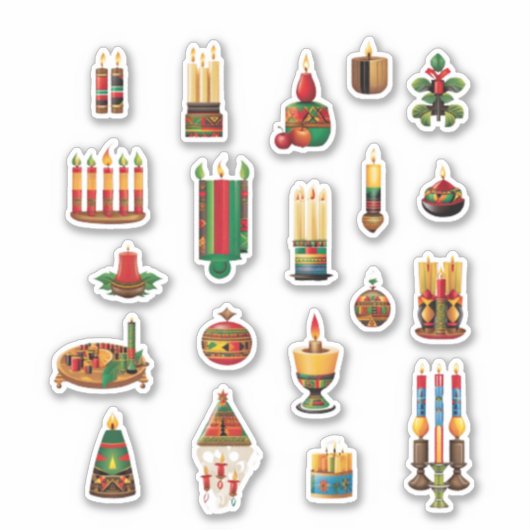 Kwanzaa design 8" x 8" Custom-Cut Vinyl Stickers (Voorkant)