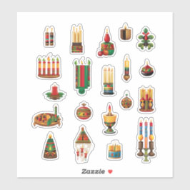 Kwanzaa design 8" x 8" Custom-Cut Vinyl Stickers