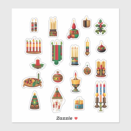 Kwanzaa design 8" x 8" Custom-Cut Vinyl Stickers (Vel)