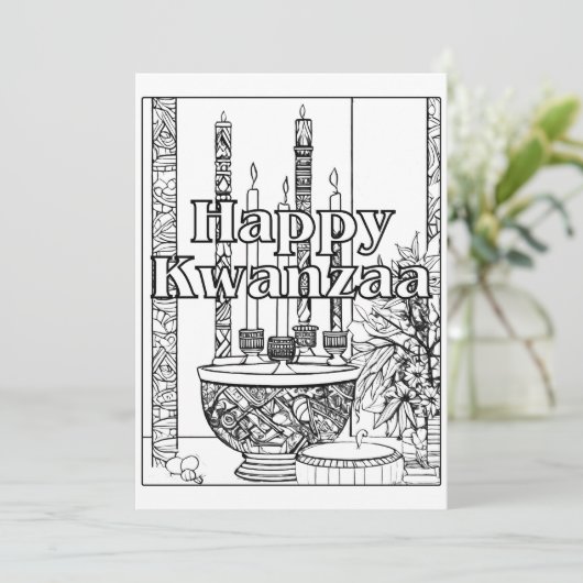 Kwanzaa design feestdagenkaart (Staand voorkant)