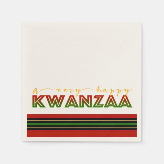 Kwanzaa | Een heel gelukkige Kwanzaa-band Servet (Voorkant)