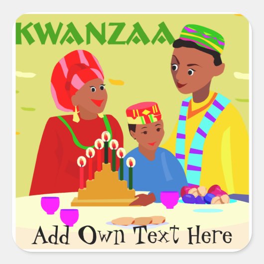 Kwanzaa Familie Stickers Favorieten Cadeaus Gepers (Voorkant)