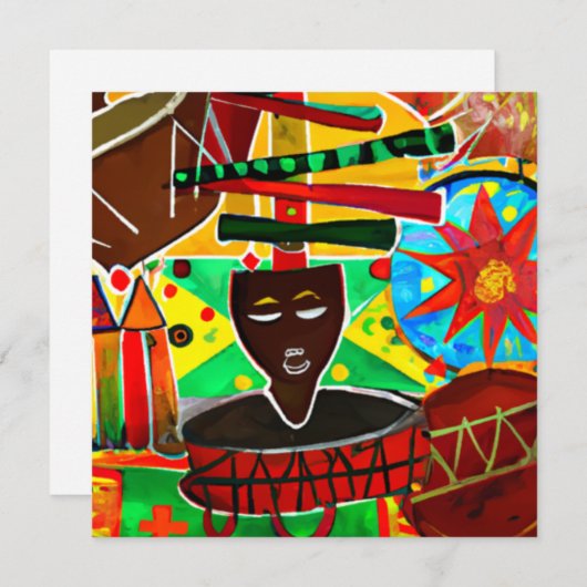 Kwanzaa Feestdagenkaart (Voorkant / Achterkant)