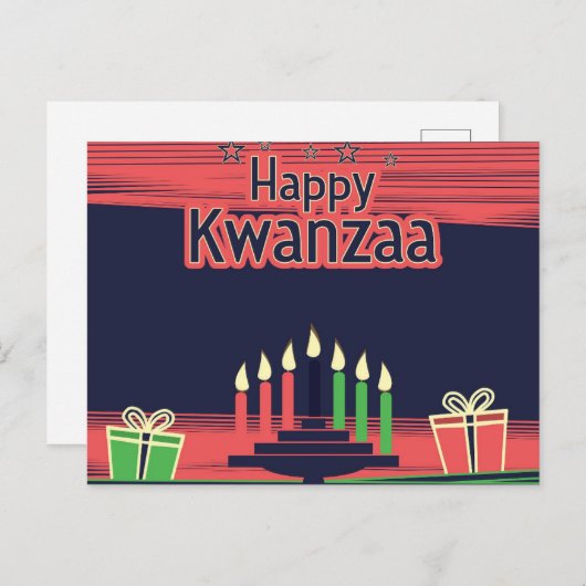 Kwanzaa Feestdagenkaart (Voorkant / Achterkant)