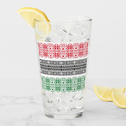 Kwanzaa Flag Patterns Glas (Voorkant ijs)