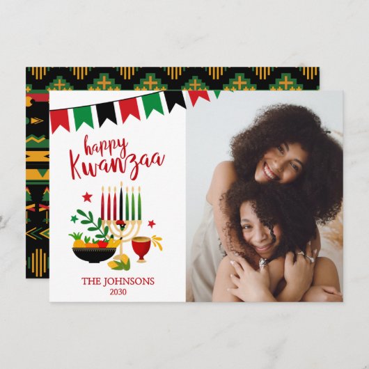 Kwanzaa Foto Feestdagenkaart (Voorkant / Achterkant)