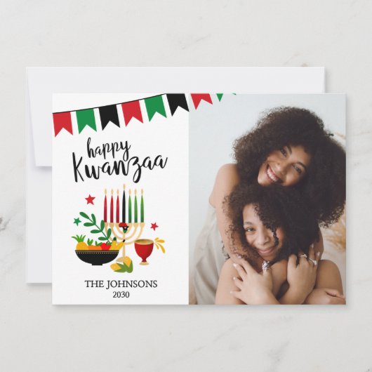 Kwanzaa Foto Feestdagenkaart (Voorkant)