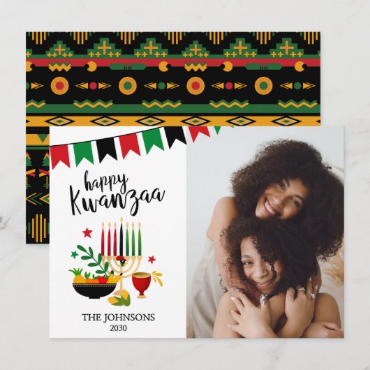 Kwanzaa Foto Feestdagenkaart (Voorkant / Achterkant)