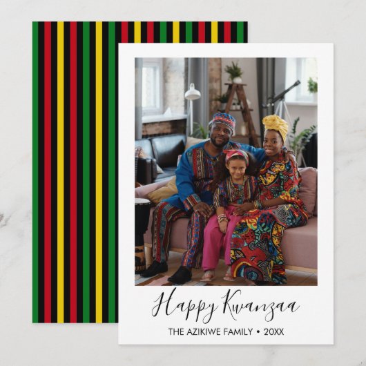 Kwanzaa Foto Vakantiekaart Feestdagenkaart (Voorkant / Achterkant)