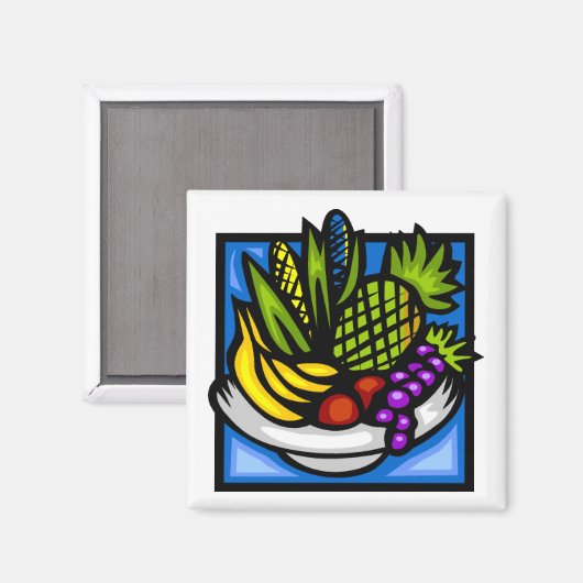 Kwanzaa Fruit Bowl Magnet van SRF (Voorkant / Achterkant)